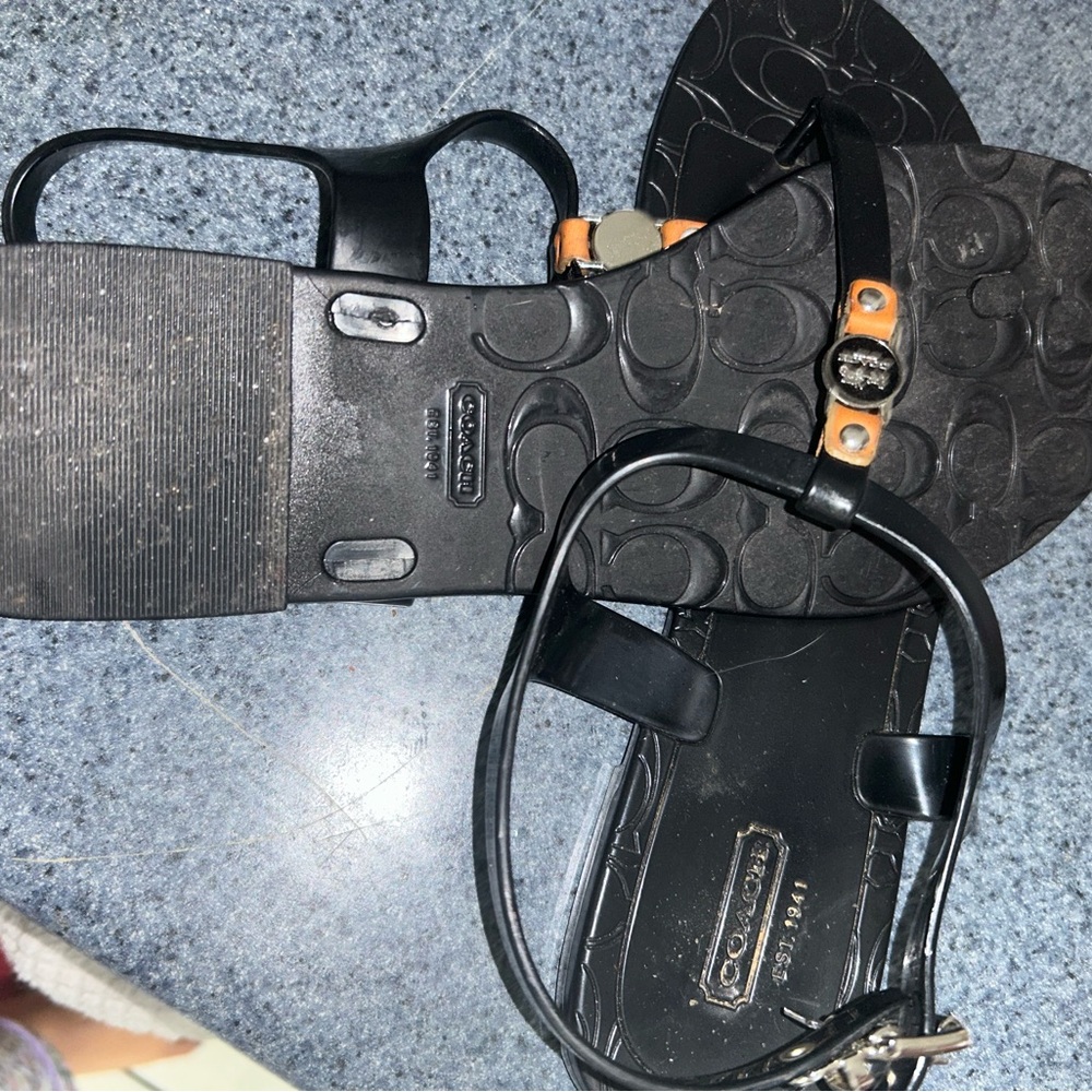 Coach Black and Silver Sandals - Picture 2 of 2